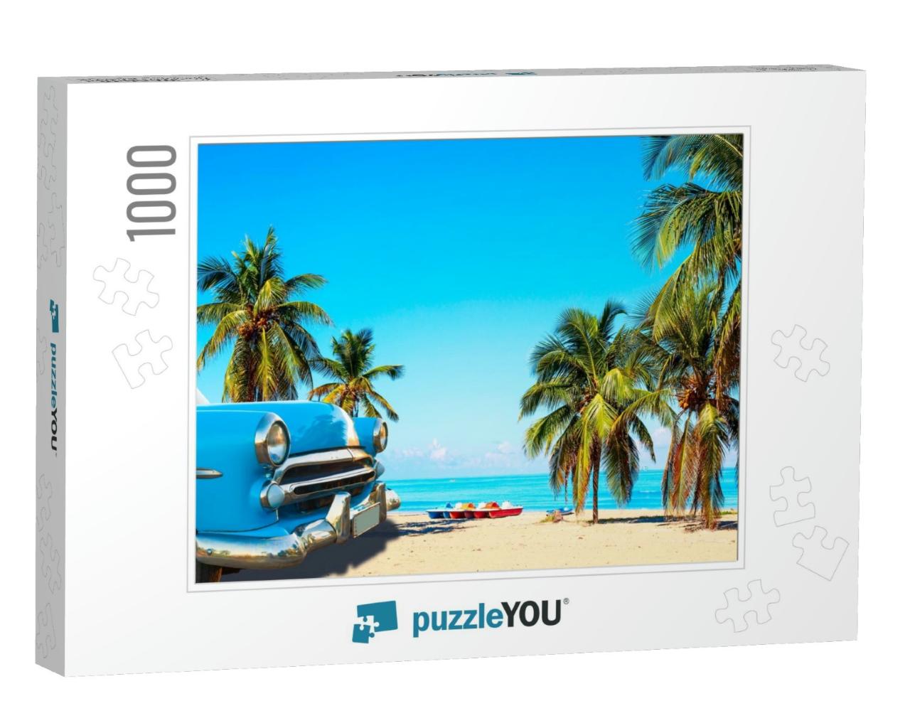 The Tropical Beach of Varadero in Cuba with American Clas... Jigsaw Puzzle with 1000 pieces