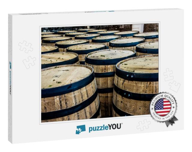Bourbon Oak Barrels Waiting to be Filled At a Kentucky Di... Jigsaw Puzzle
