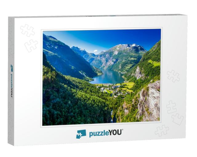 View of Geirangerfjord in Norway, Europe... Jigsaw Puzzle