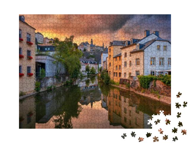 Luxembourg City. Cityscape Image of Old Town Luxembourg D... Jigsaw Puzzle with 1000 pieces