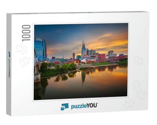 Nashville, Tennessee, USA Downtown City Skyline At Dusk on... Jigsaw Puzzle with 1000 pieces