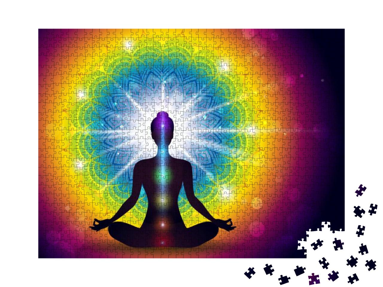 Mudra Yoga Energy-Effects & Gradient Mesh-Eps 10... Jigsaw Puzzle with 1000 pieces
