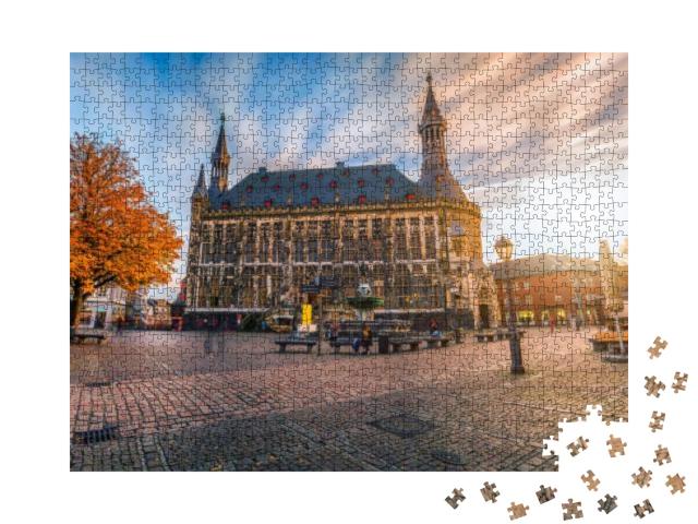 Aachen Town Hall During Autumn... Jigsaw Puzzle with 1000 pieces