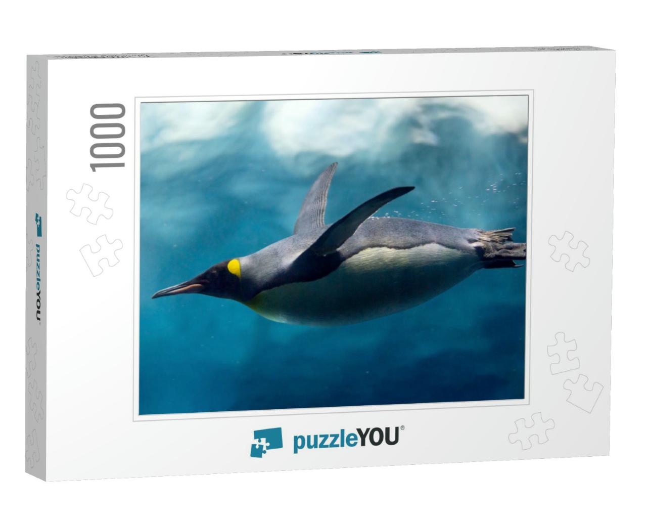 Penguin Diving Under Ice, Underwater Photography... Jigsaw Puzzle with 1000 pieces