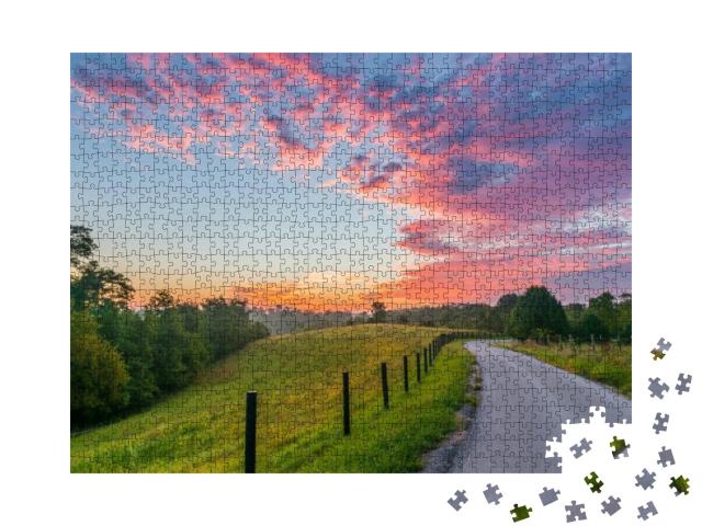 Sunrise on Jones Lane, Ky... Jigsaw Puzzle with 1000 pieces
