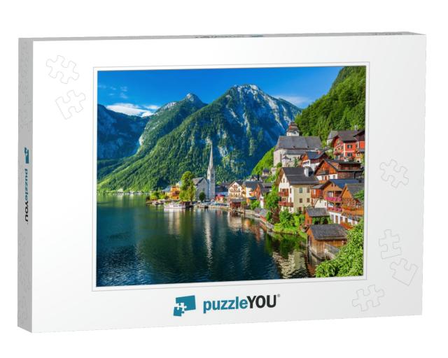 Scenic Picture-Postcard View of Famous Hallstatt Mountain... Jigsaw Puzzle