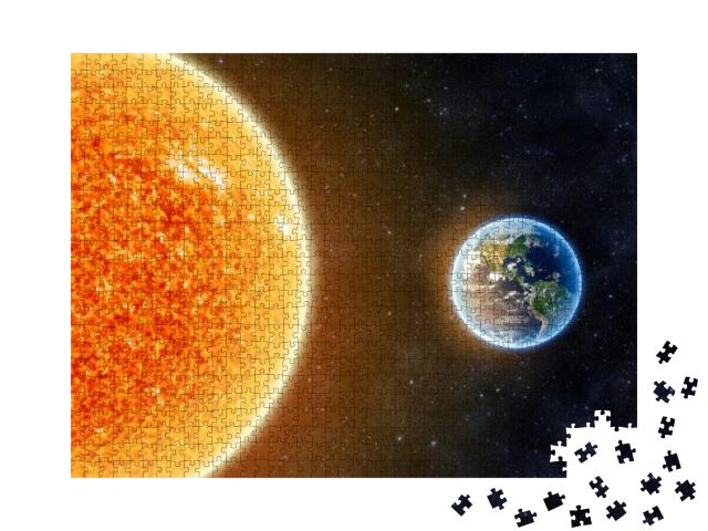 Earth & the Sun - Elements of This Image Furnished by Nas... Jigsaw Puzzle with 1000 pieces