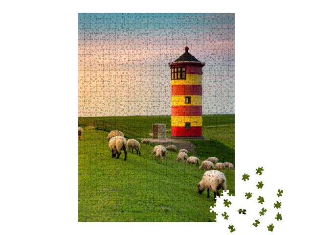 A Beautiful Lighthouse on the East Frisian Coast... Jigsaw Puzzle with 1000 pieces