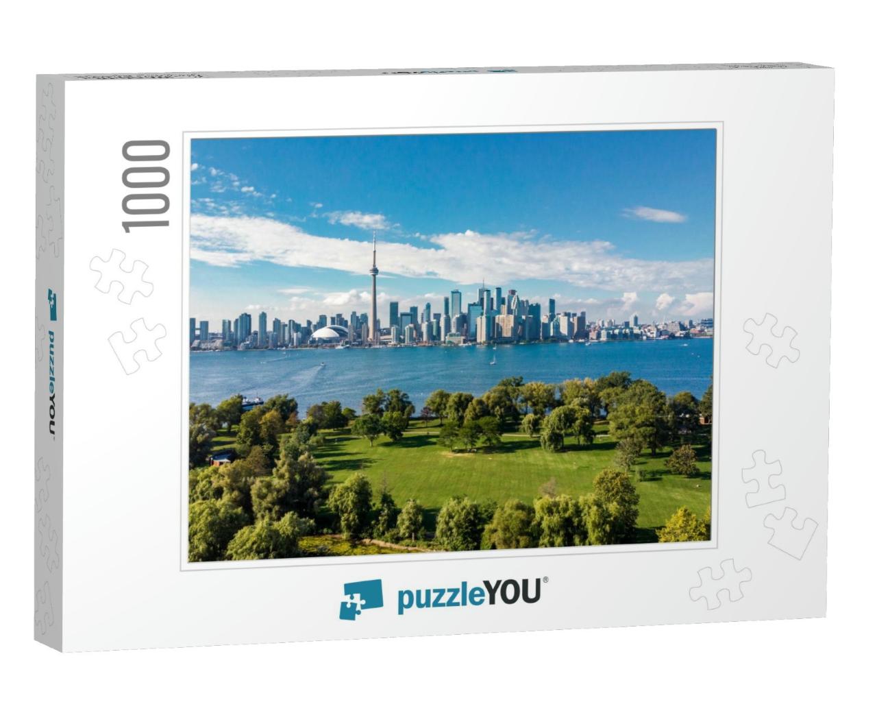 Toronto Skyline & Lake Ontario Aerial View, Toronto, Onta... Jigsaw Puzzle with 1000 pieces