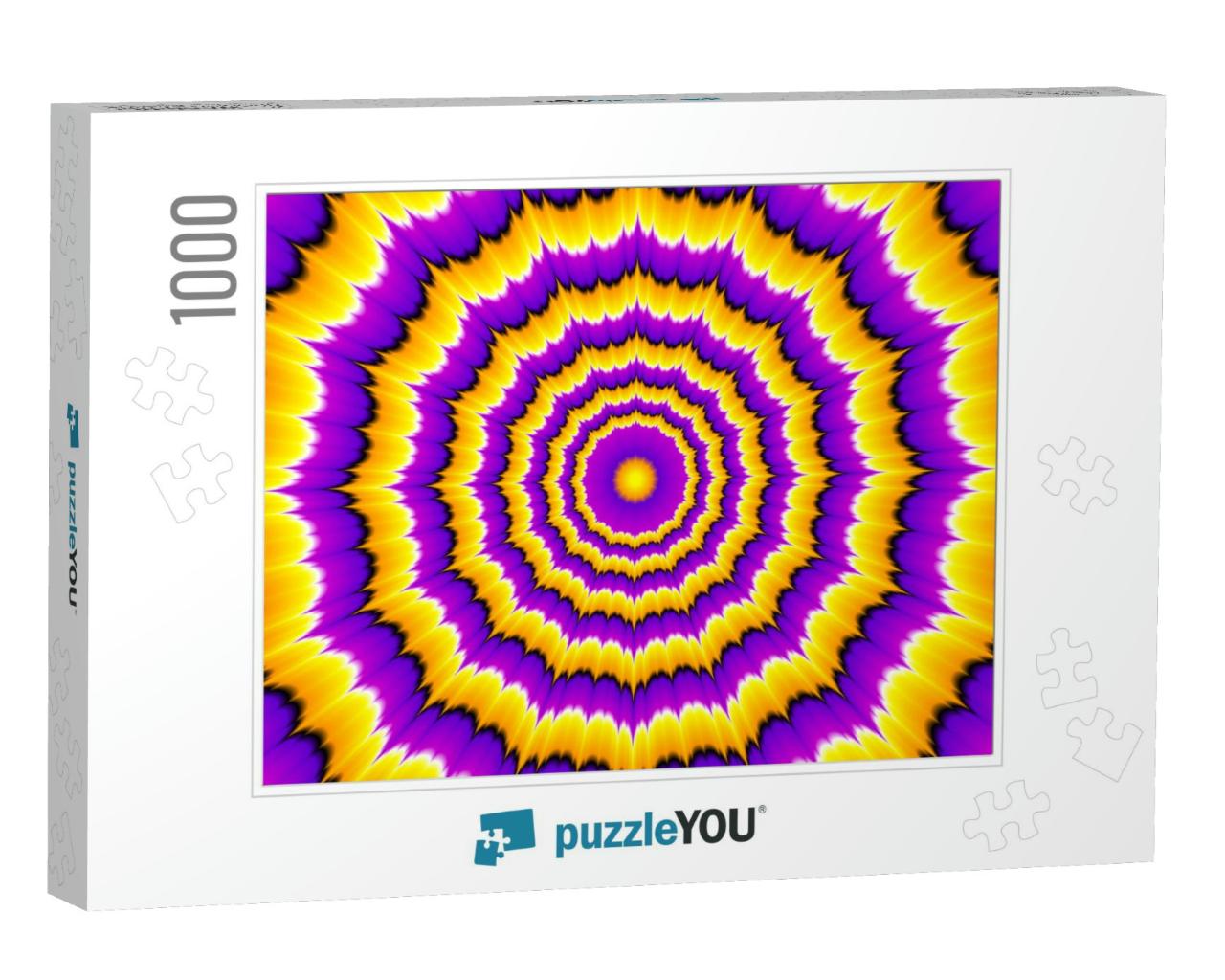 Yellow & Purple Flower Blossom. Optical Expansion Illusio... Jigsaw Puzzle with 1000 pieces