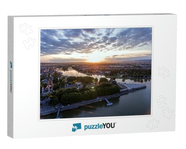 Sunset in Koblenz City Germany Historic Monument German C... Jigsaw Puzzle