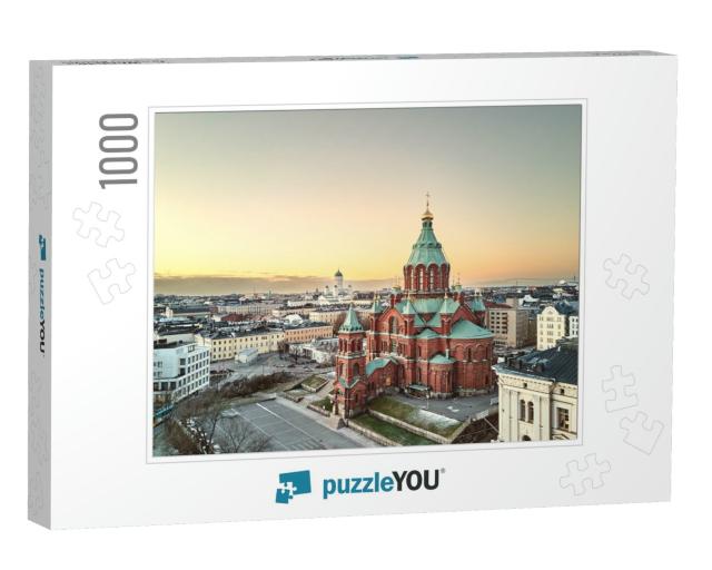 Aerial View of Uspenski Cathedral, Helsinki Finland... Jigsaw Puzzle with 1000 pieces