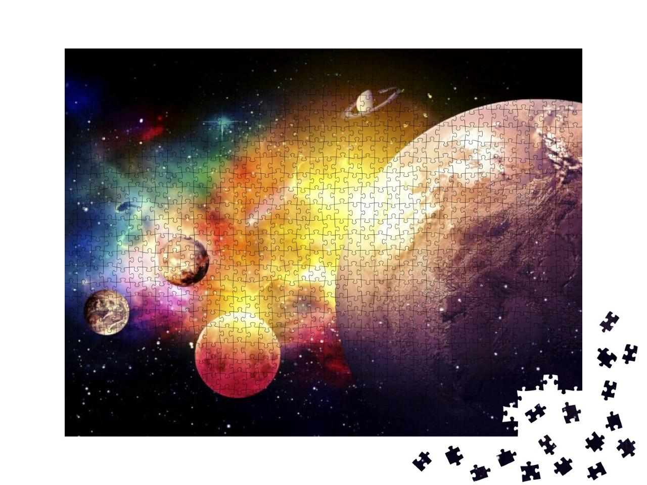 Planets Galaxy, the Over Light - Elements of This Image F... Jigsaw Puzzle with 1000 pieces