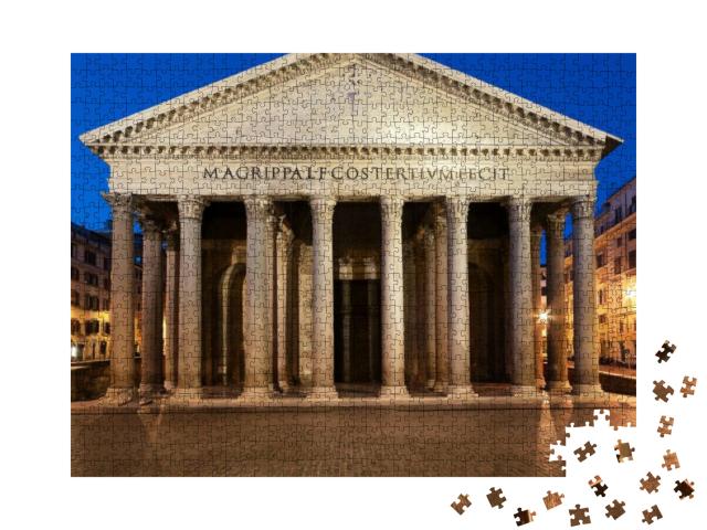 Pantheon At Night, Rome - Italy... Jigsaw Puzzle with 1000 pieces
