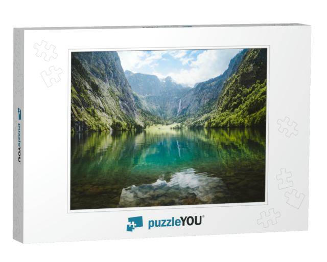Scenic Panoramic View of Idyllic Lake Obersee in the Bava... Jigsaw Puzzle