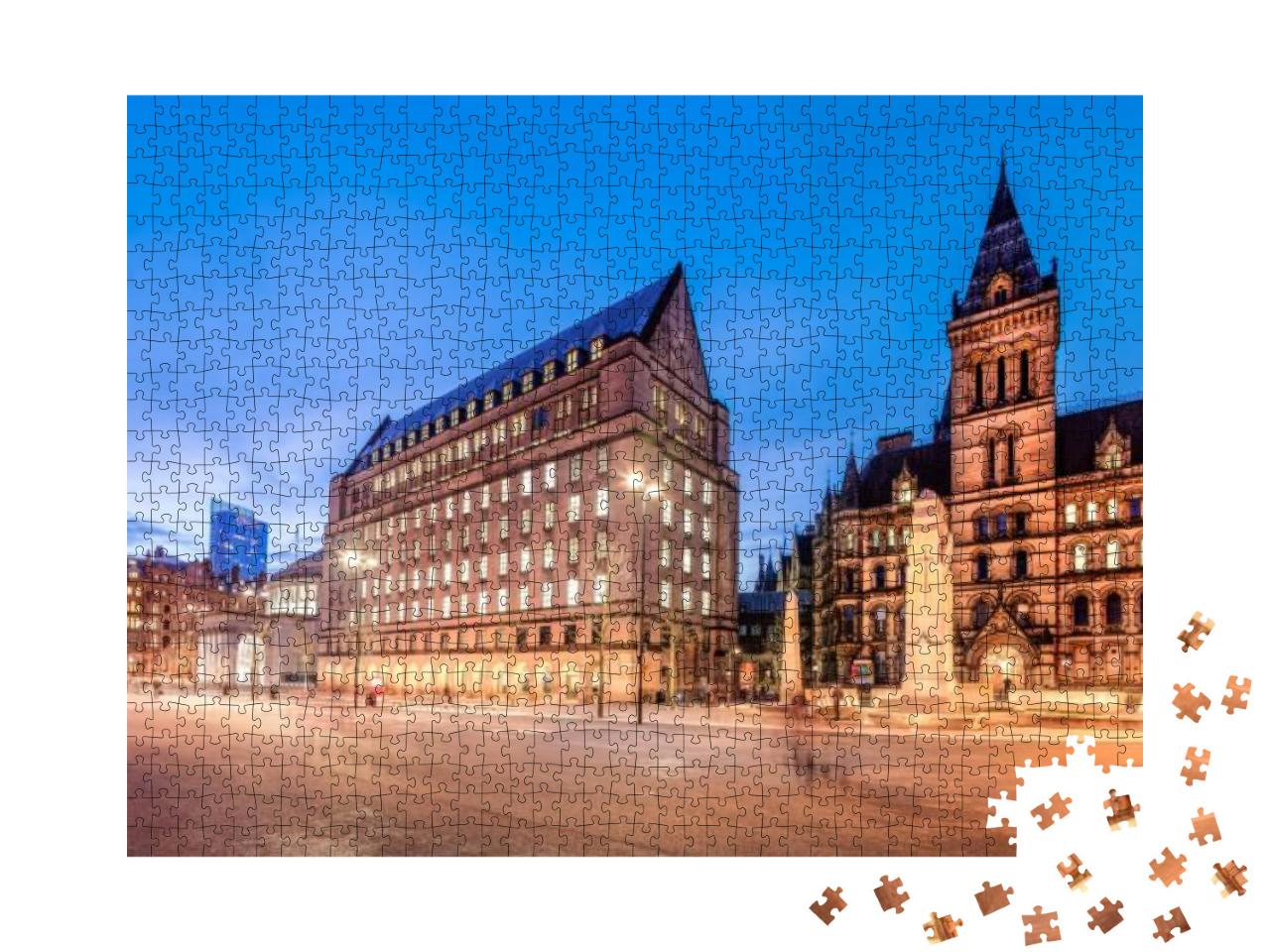 The Old & New Town Hall Buildings in the City Center of M... Jigsaw Puzzle with 1000 pieces