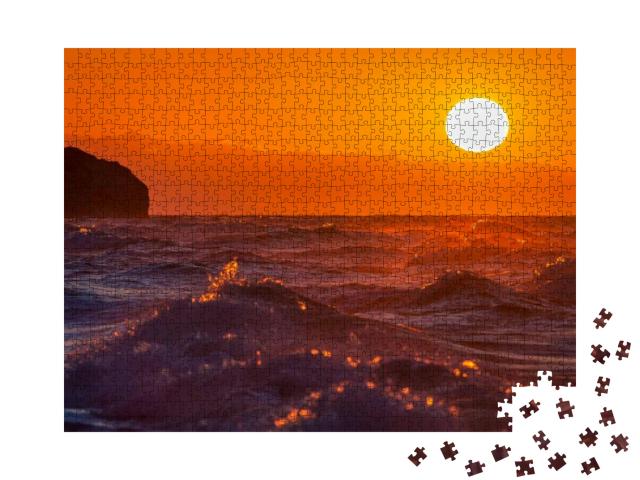 As the Evening Sun Sets on the Black Sea Coast... Jigsaw Puzzle with 1000 pieces