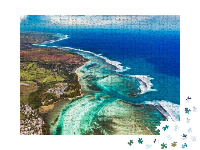 Aerial View of the South Coast of Mauritius. Amazing Land... Jigsaw Puzzle with 1000 pieces