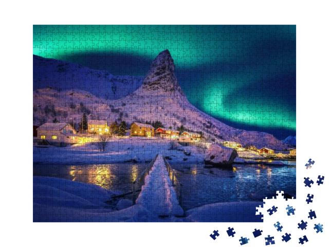 Amazing Wintry Landscape of Lofoten. Fantastic Winter Sea... Jigsaw Puzzle with 1000 pieces