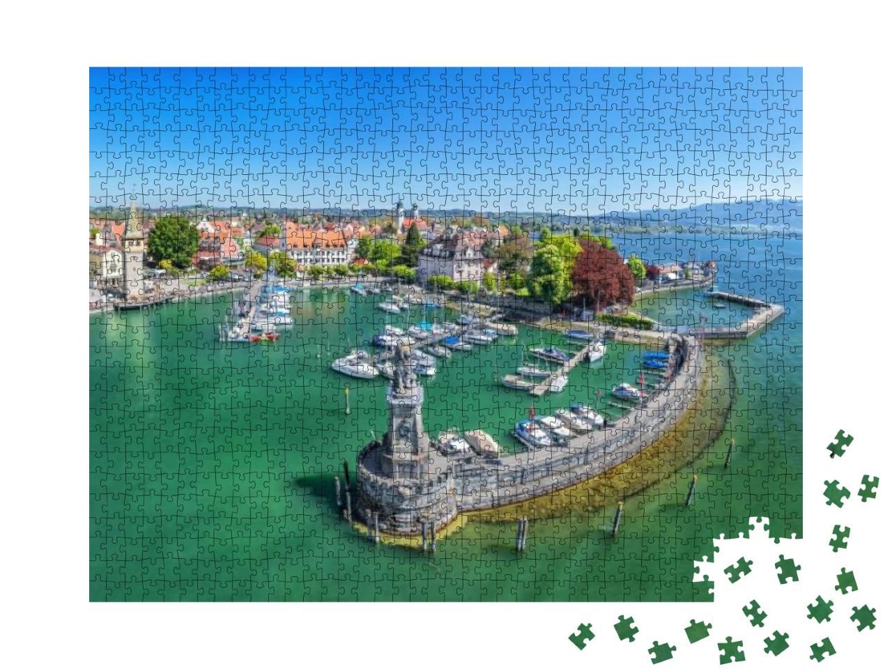 Harbor on Lake Constance in Lindau, Bavaria, Germany... Jigsaw Puzzle with 1000 pieces