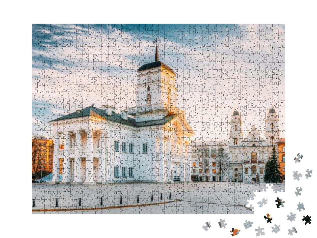 Minsk, Belarus. Famous Landmark - Old Minsk City Hall on... Jigsaw Puzzle with 1000 pieces
