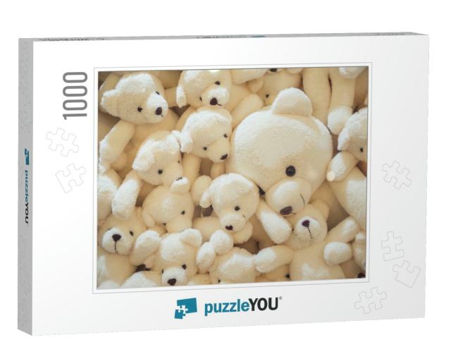 Teddy Bear, White Teddy Bear, Many White Teddy Bear... Jigsaw Puzzle with 1000 pieces