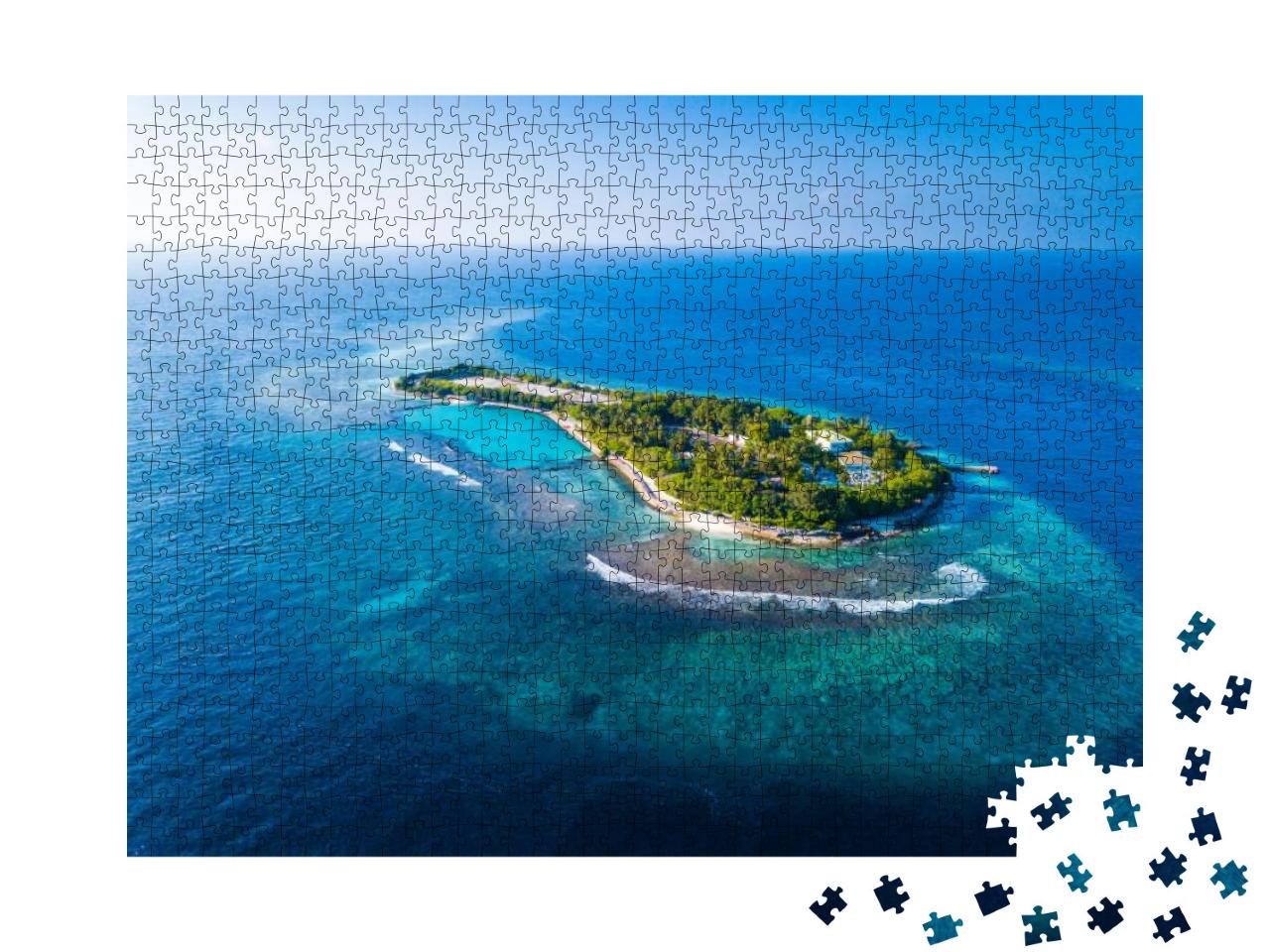 Aerial View of the Tropical Island in the Middle of the I... Jigsaw Puzzle with 1000 pieces