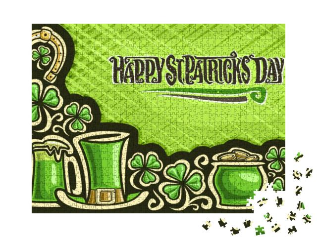 Vector Greeting Card for Saint Patrick's Day, Post... Jigsaw Puzzle with 1000 pieces