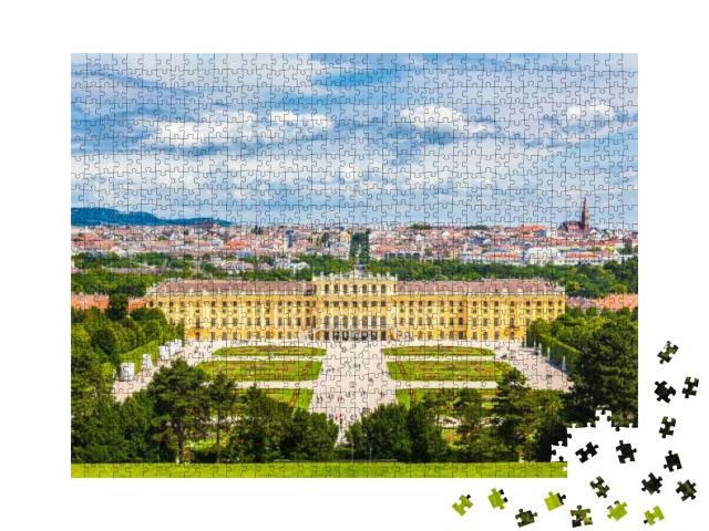 Classic View of Famous Schonbrunn Palace with Scenic Grea... Jigsaw Puzzle with 1000 pieces