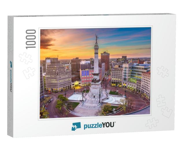 Indianapolis, Indiana, USA Downtown Cityscape & Monument C... Jigsaw Puzzle with 1000 pieces