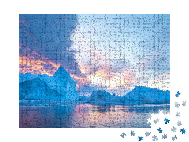 Photogenic & Intricate Iceberg Under an Interesting & Col... Jigsaw Puzzle with 1000 pieces