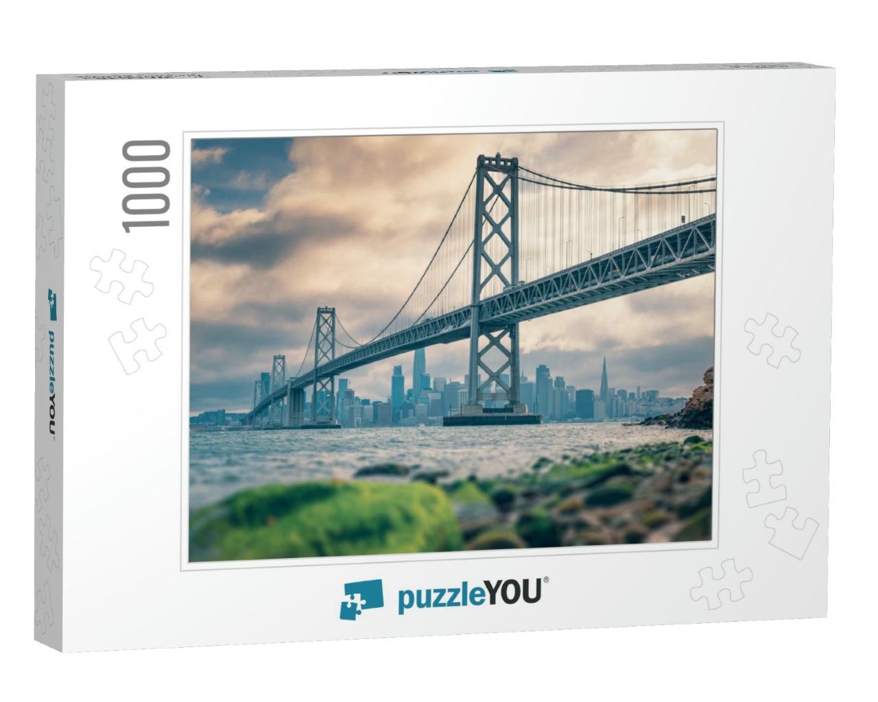 Bay Bridge with San Francisco Downtown in Background, Cal... Jigsaw Puzzle with 1000 pieces
