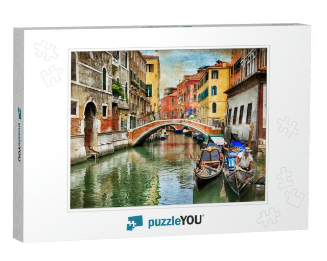 Romantic Venetian Canals - Artwork in Painting Style... Jigsaw Puzzle