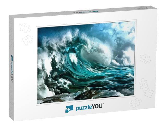 Bad Weather Storm Ocean Storm... Jigsaw Puzzle