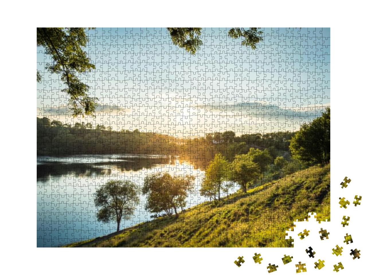 Evening Mood At the Weinfelder Maar Totenmaar in the Eife... Jigsaw Puzzle with 1000 pieces