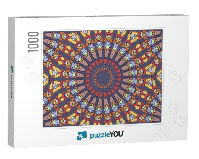 Mandala Kaleidoscope. Ethnic Colorful Modern Abstract & D... Jigsaw Puzzle with 1000 pieces