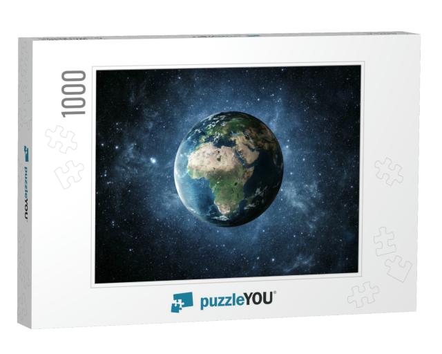Panoramic View of Planet Earth with Copy Space, 3D Render... Jigsaw Puzzle with 1000 pieces