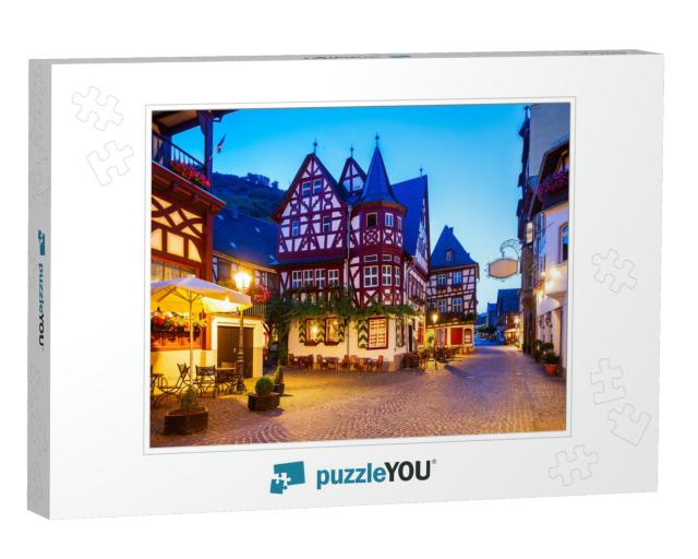 Bacharach Old Town At Night. Bacharach is a Small Town in... Jigsaw Puzzle