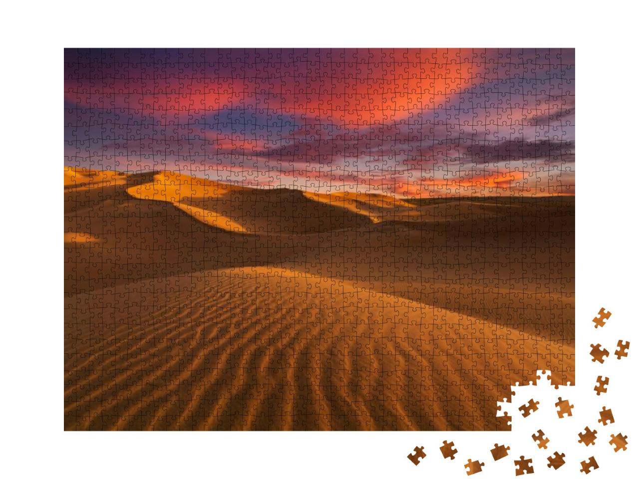 Beautiful Sand Dunes in the Sahara Desert... Jigsaw Puzzle with 1000 pieces