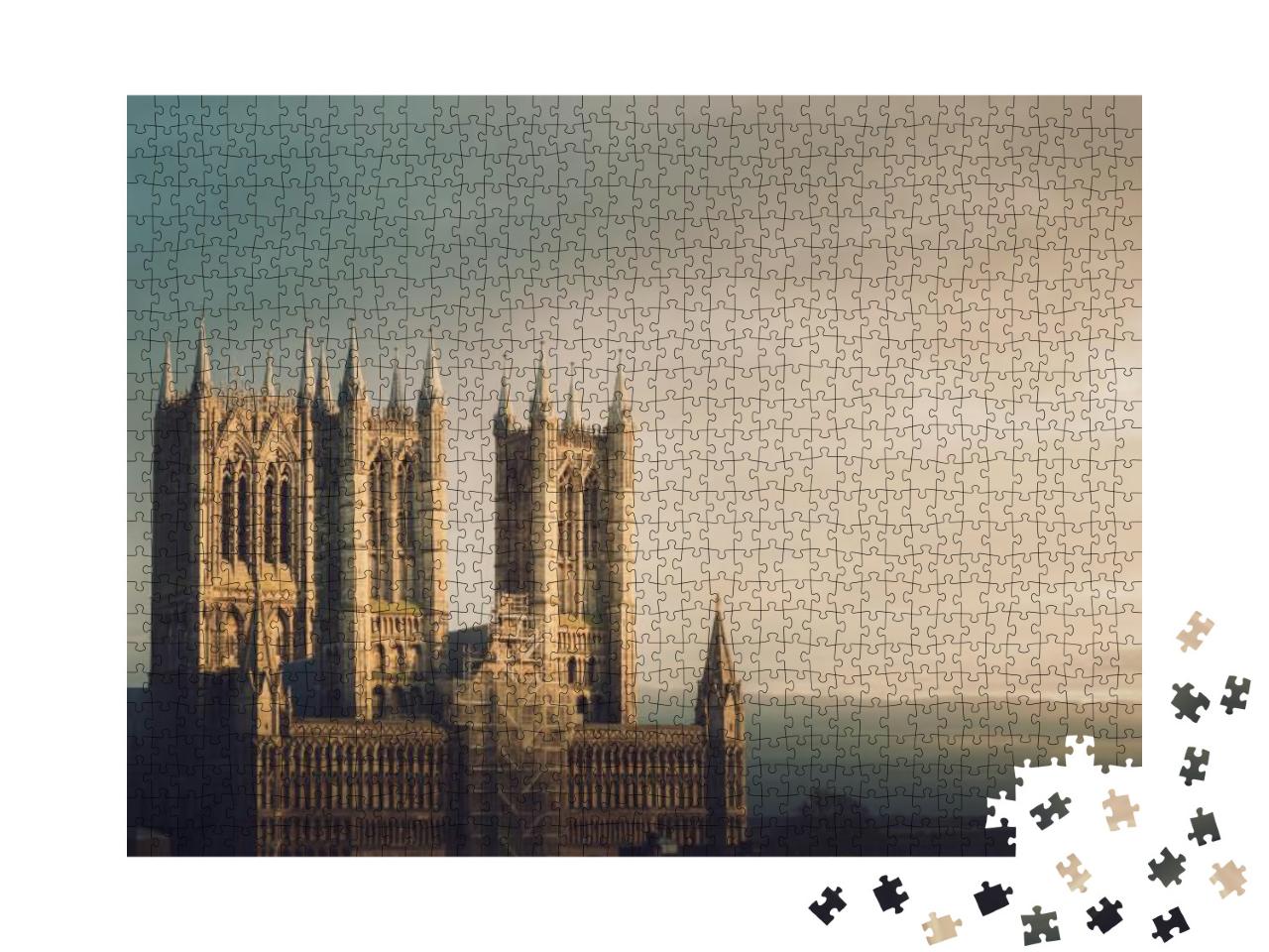 A Shot of Lincoln Cathedral During a Sunset... Jigsaw Puzzle with 1000 pieces