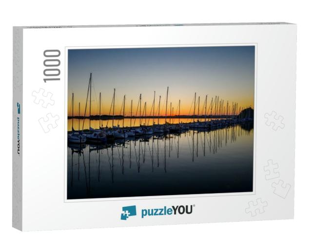 Port in Summer on the German Island of Fehmarn... Jigsaw Puzzle with 1000 pieces