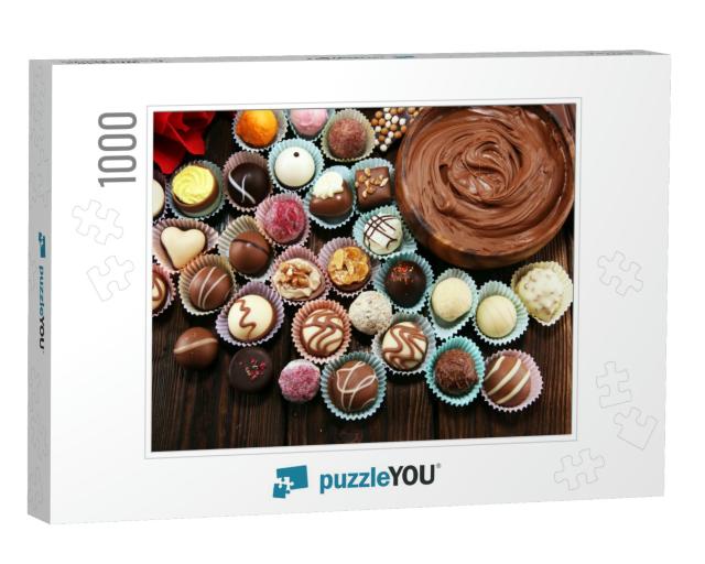 A Lot of Variety Chocolate Pralines, Belgian Confectioner... Jigsaw Puzzle with 1000 pieces
