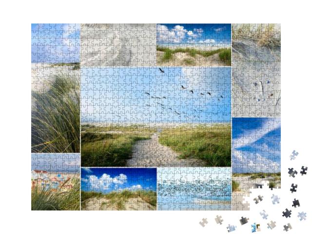 Collage of Different Shots Taken on the North Sea Island... Jigsaw Puzzle with 1000 pieces