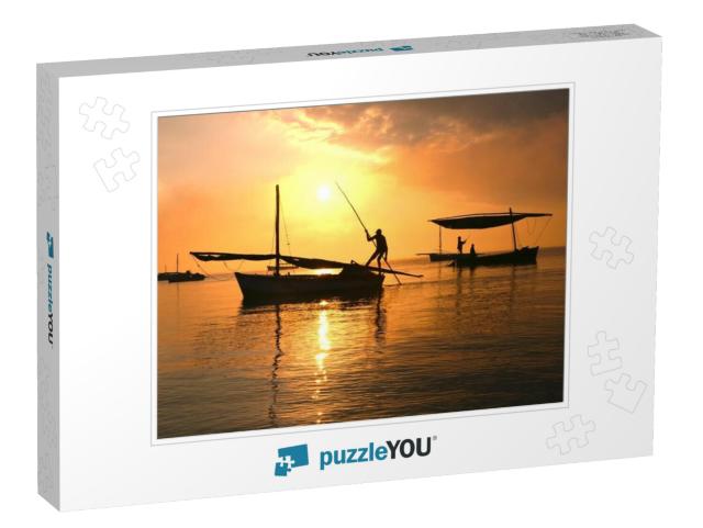 The Fisherman Sailing for Fish in the Middle of the Sea i... Jigsaw Puzzle