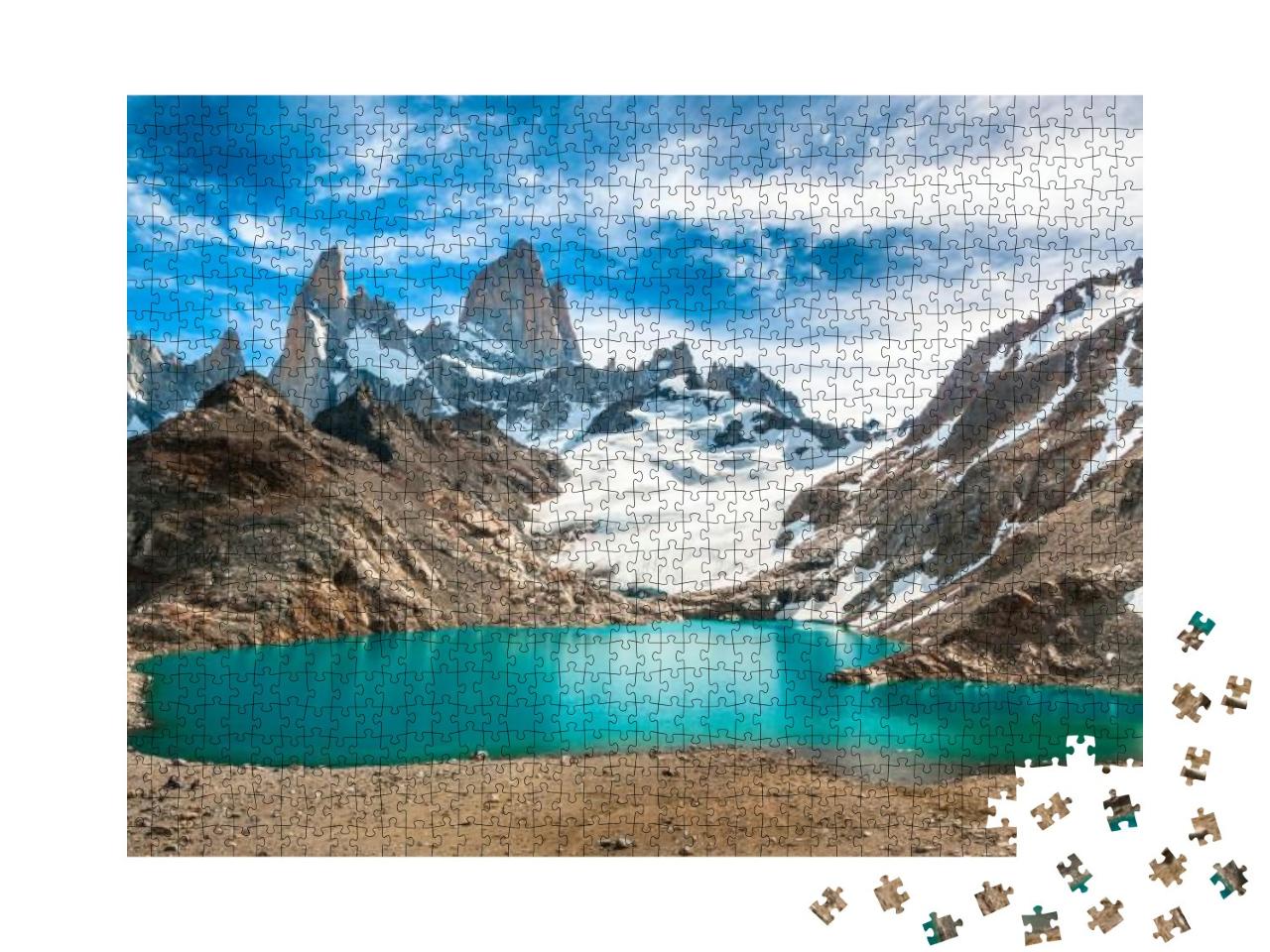Fitz Roy Mountain & Laguna De Los Tres, Patagonia, Argent... Jigsaw Puzzle with 1000 pieces