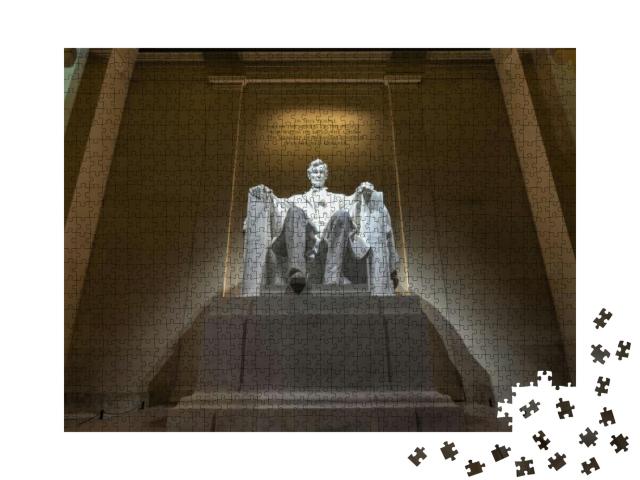The Lincoln Memorial At Night in Washington Dc... Jigsaw Puzzle with 1000 pieces