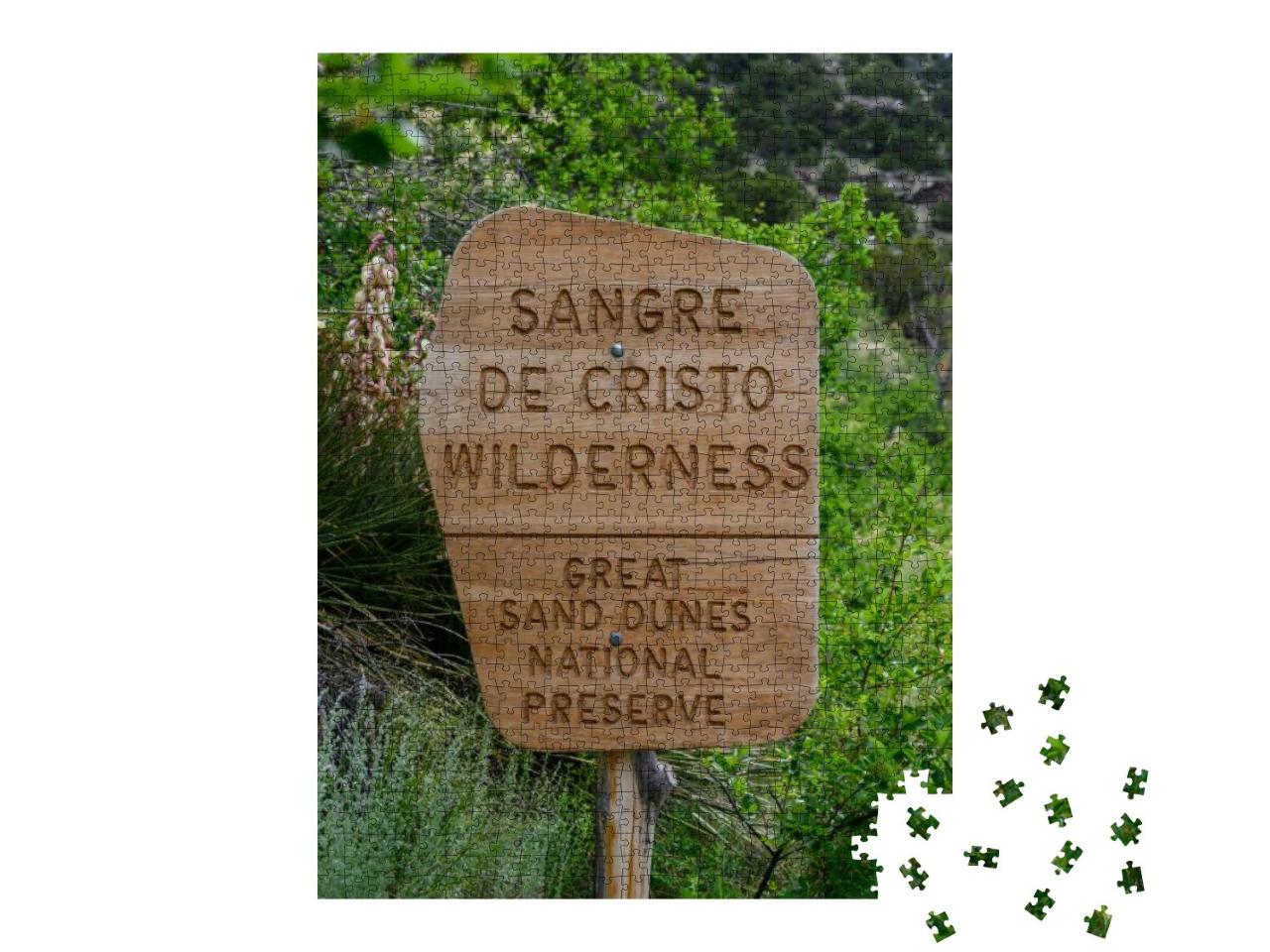 Wooden Sangre De Cristo Wilderness Sign At Entrance to Gr... Jigsaw Puzzle with 1000 pieces