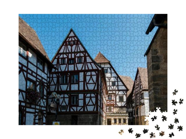 Half-Timbered Houses At the Kirschgarten in Mainz Rhinela... Jigsaw Puzzle with 1000 pieces