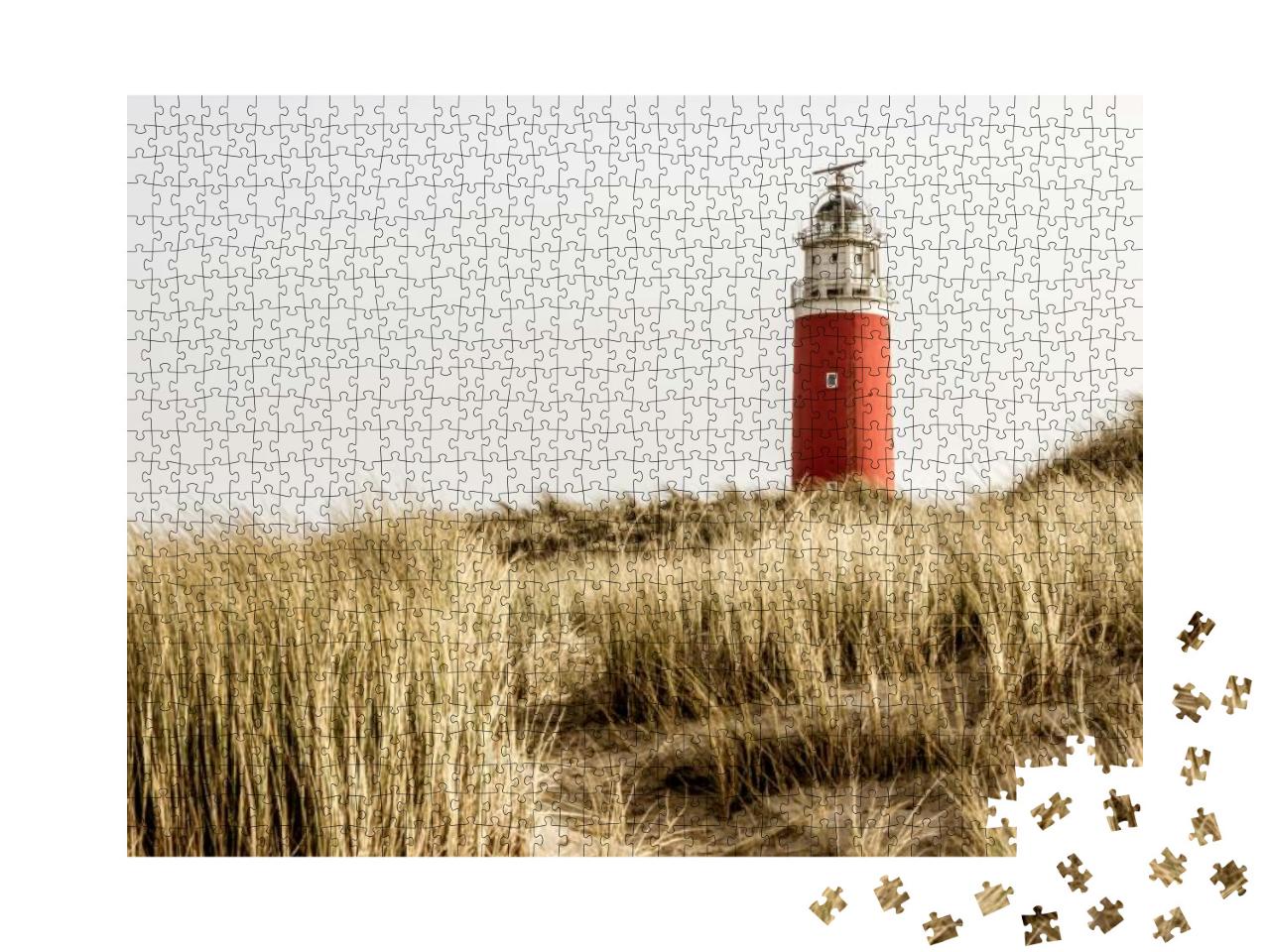 Famous Red Lighthouse of the Dutch Island Texel, the Neth... Jigsaw Puzzle with 1000 pieces