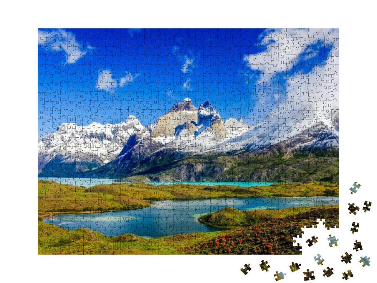 Beautiful Patagonia Landscape of Andes Mountain Range, Wi... Jigsaw Puzzle with 1000 pieces